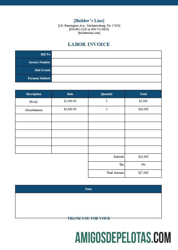 realista Modelo de fatura trabalhista grátis